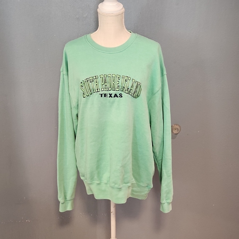 Pacific CO South Padre Island Texas Y2K distressed Chunky Oversized Sweatshirt